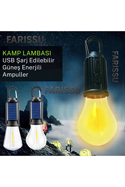 farissu ALASKA T01-B Type-C ve Solar Şarjlı Sıcak Işık (Warm Light) Kamp Lambası