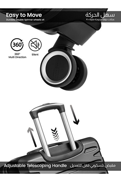 PARAJOHN Aero 20-Inch Cabin-Size (Small) ABS Hard Case Luggage Trolley Bag with 4 Spinner Wheels and Lock