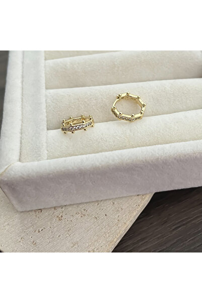 ATELİER GİZEM Xuping kararmaz 14k gold kadın çelik halka küpe