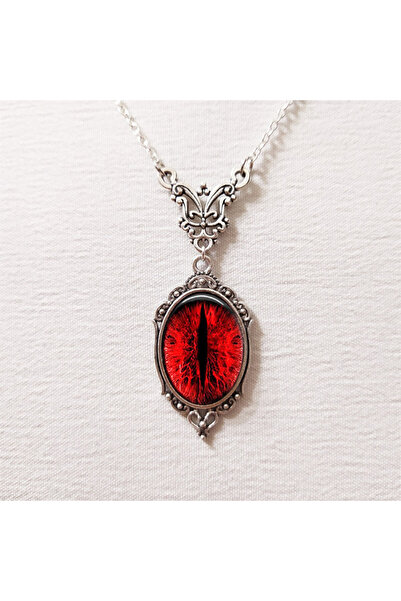 Choice قلادة YA4294-1 من الكوارتز الأحمر الدموي القوطي بطول 40 سم، قلادة بيضا...