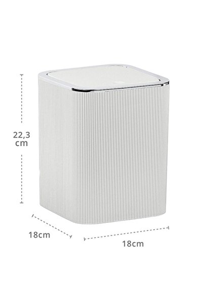 Okyanus Home Trash can, made of plastic, rectangular shape, modern and elegant design, 5 L, 18 x 18...