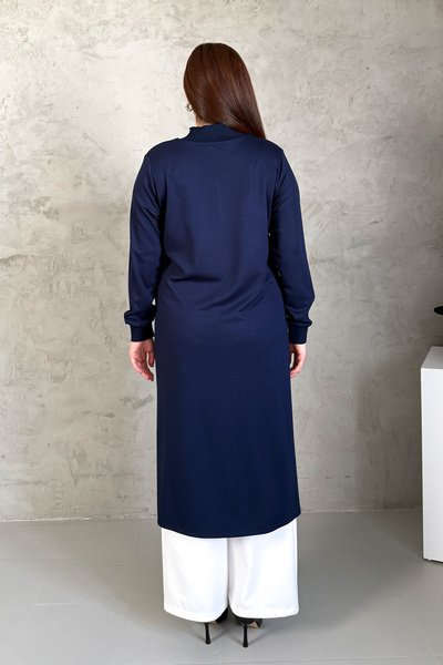 ModaPlaza Women's Collar Zippered Modal Long Tunic 7561