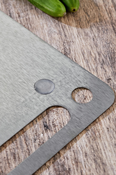 Cooker Luxury 30X20 cm Stainless Steel Silicone Cutting Board Silver