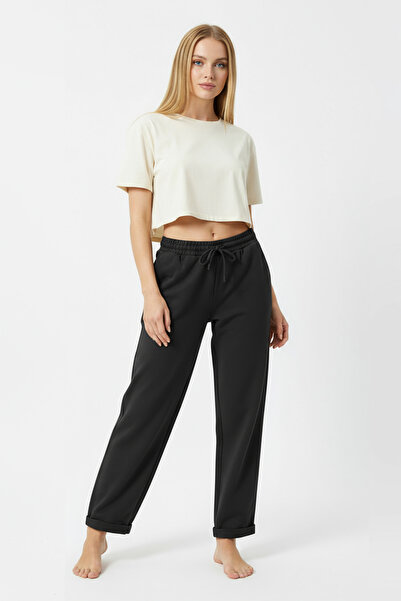 Bravie Φούτερ με διπλό πόδι μαύρο 2629