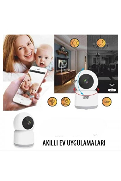 fullreyon 360 Derece Dönebilen Full HD - 1080P Wi - Fi Akıllı IP Kamera Bebek Odası, Salon, Güvenlik Kamerası