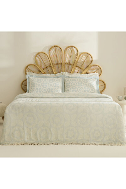 Karaca Home Shayla Blue Printed Muslin Double Pique Set