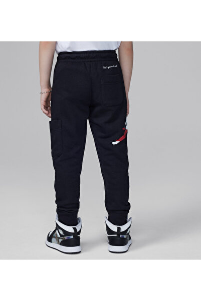 Nike Jordan Black Side Jumpman Printed Pocket Double Yarn Non-Iron Children's Trackpants 95D415