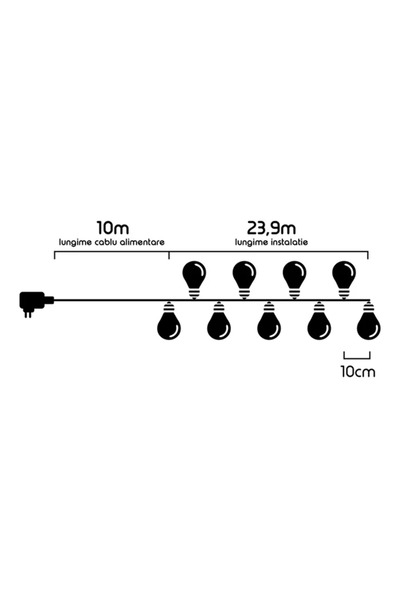 Lumi LUXURY Christmas tree installation, 240 warm white LEDs, 23.9 m, controller, indoor / outdoor