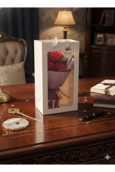 yapay çiçek evi Trandafir roșu în cutie cadou Zi specială Ziua Profesorului Buchet Trandafir de Îndrăgostiți