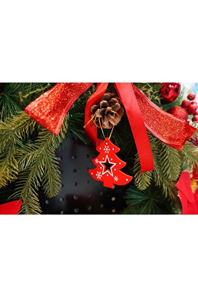 Bibilel Christmas tree ornament, Bibilel, red, wood, 7.5 cm