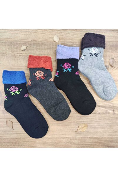 Leement socks 4 чифта дамски къдрици кърпа зимни мотиви памучни чорапи