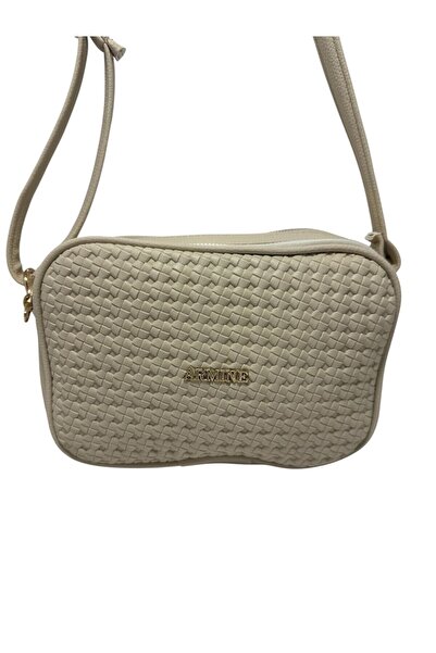 Armine Modern Braided Messenger Bag Cream Bag