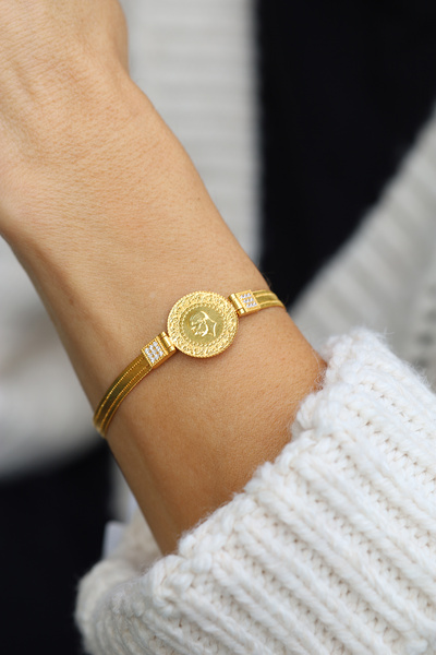 Yenigün Kuyumculuk 14 Ayar Altın Taş ve Trabzon Hasır Detaylı 22 Ayar Çeyrekl...