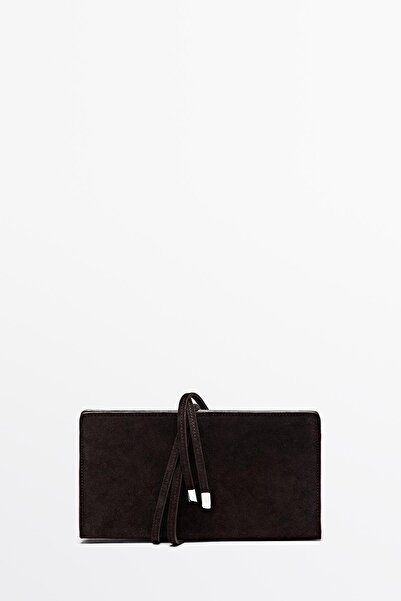 Massimo Dutti Kalın süet deri el çantası
