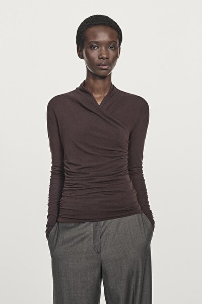 Massimo Dutti Drapeli uzun kollu t-shirt