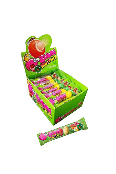 KMS HOME Big Babol Toz Dolgulu Sakız Karışık Meyveli 1 Paket 28 Adet