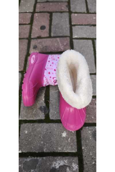 Moda Kadıköy Girl's Fuchia Waterproof Fur-Lined Snow Boots