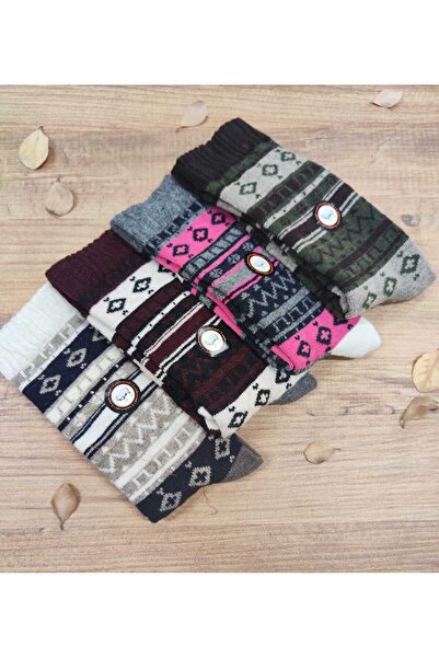 erceys Дамски вълнени чорапи с шарки, 4 чифта