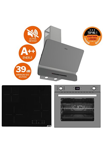 AFM tech ve Ferre Markalı / Stella Elektrikli Vitro. Sessiz Ankastre Set (D082-SA + V6-04 + FM7710)