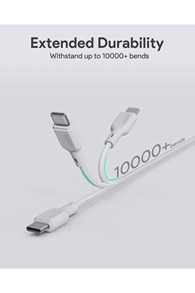 AUKEY Circlit Blink 60W Lite Cable 1m. DTY Braided USB-C to USB-C - CB-DCC063 White