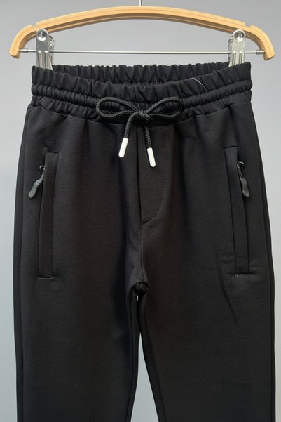 zubi baby & kids wear Black Lace-Up Sweatpants with Zipper Pockets