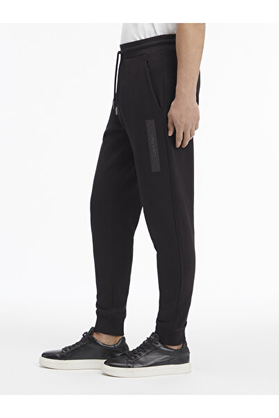 Calvin Klein Men Black Drawstring Waist Slim Fit Joggers