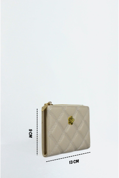 Mazel Design 6652 Kapitone Desenli İthal Cüzdan - Çok Gözlü, Fermuarlı, Şeffa...