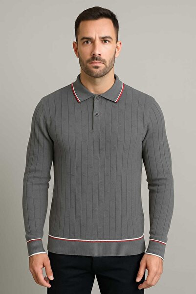 ANATOLIATEKSTILE 👱🏻♂️👕🧶Men's Casual Polo Sweater – Modern Style, Regular Fit Cut