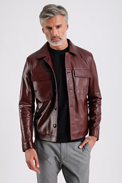 MQ Leather Maroquin Leather Gent Erkek Deri Gömlek