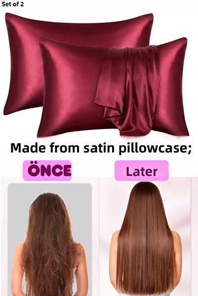 ModaCon مجموعة مستحضرات التجميل لشعر مجعد ومستقيم من الساتان وغطاء وسادة مشبك...