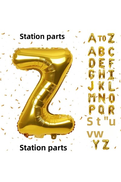 Parti Station Gold Color Letter Foil Balloon Letter Z 76 cm Helium Flying Foi...