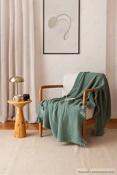 lemsel غطاء كرسي بذراعين مقاس 100 × 200 سم، غطاء مقعد من القطن الموسلين بنسبة...