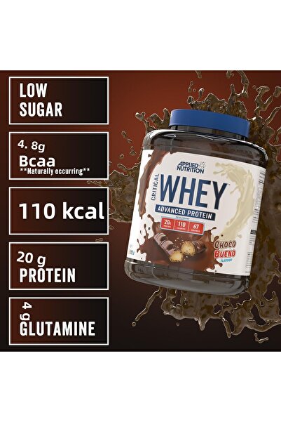 applied nutrition مزيج بروتين مصل اللبن الحرج، شوكولاتة بوينو، 2 كجم، 67 حصة، مكمل غذائي مع الأحماض الأمينية المتشعبة والجلوتامين