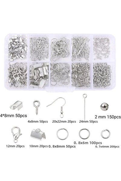 Egem aksesuar 710 Ασημένια Σκουλαρίκια - Σετ Κατασκευής Κολιέ και Βραχιόλι