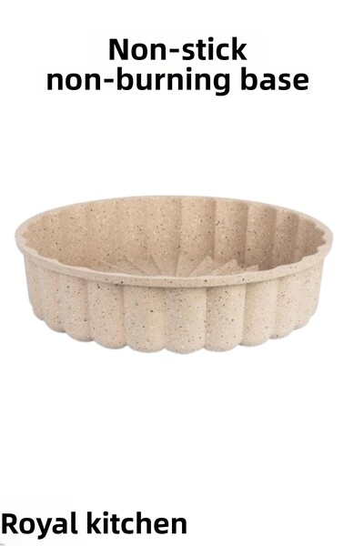 ThermoAD 28 cm Granite Cast - Mink Colored Milk Bowl, Sauce Bowl and Pancake Pan with Smiling Face Emoji