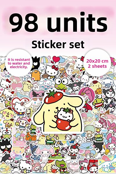 Grafikup مجموعة ملصقات مكونة من 98 قطعة - ملصق زجاجة مياه للكمبيوتر المحمول