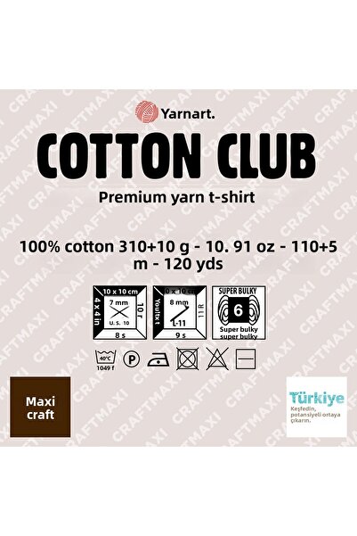 Yarnart Cotton Club - Combed Fabric Hand Knitting Yarn Red-7334