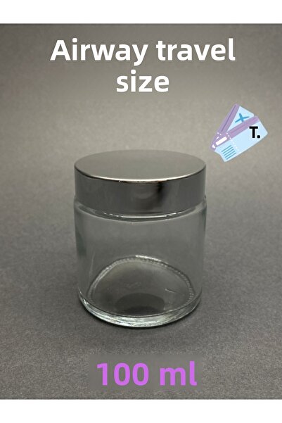 JUST TRAVEL 100 ml Empty Clear Glass Jar with Silver Mirror Plastic Lid for O...