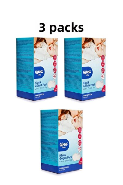 Wee Baby وسادة صدر كلاسيكية من وي بيبي 40 قطعة × 3 قطع