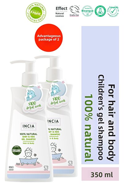 Incia شامبو جل عضوي طبيعي 100% للأطفال والرضع للشعر والجسم واللافندر مضاد للم...