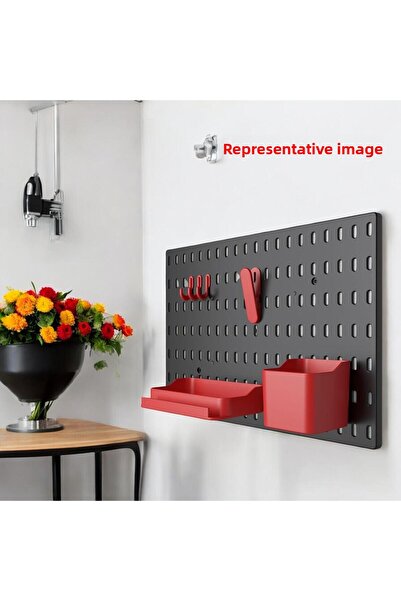 Badem10 Plastic Perforated 7-Piece Organizer Black Red Multi-Purpose Keychain Clipboard Organizer 40X28Cm