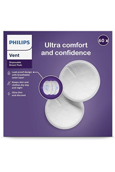 Philips Avent Scf254/61 - 60 وسادة صدر للاستعمال مرة واحدة، عبوة جديدة