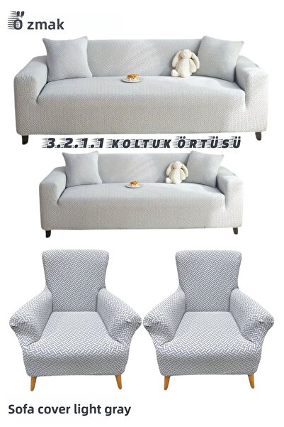 ÖZMAKAN غطاء مقعد، غطاء مقعد 3+2+1+1 مطاطي، غير قابل للانزلاق