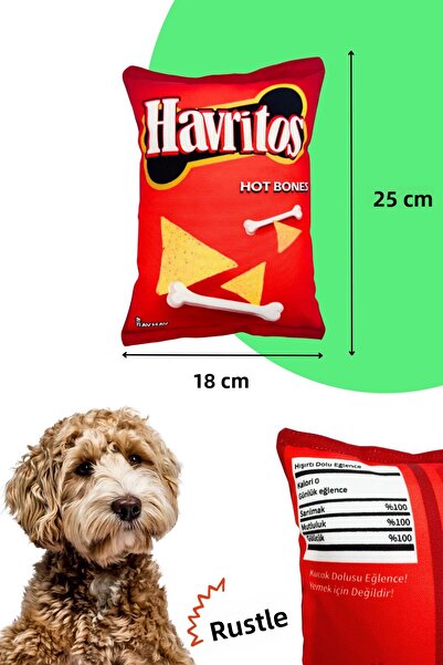 Havhav Havritos Plush Chips Rustle Sound Dog Toy Chips Shaped Sounding Dog Playmate