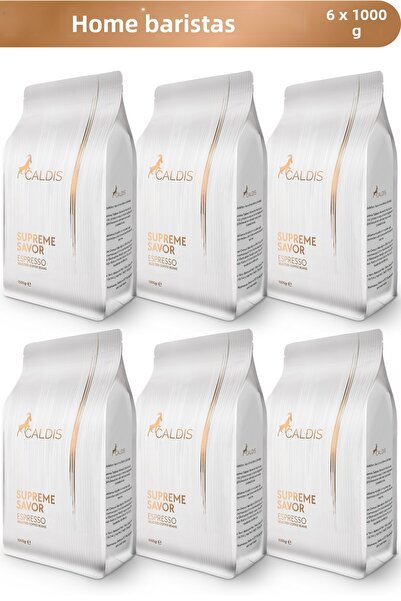 Caldis 6 عبوات سوبريم سافور ™   قهوة اسبريسو ارابيكا هوريكا 1000 جرام