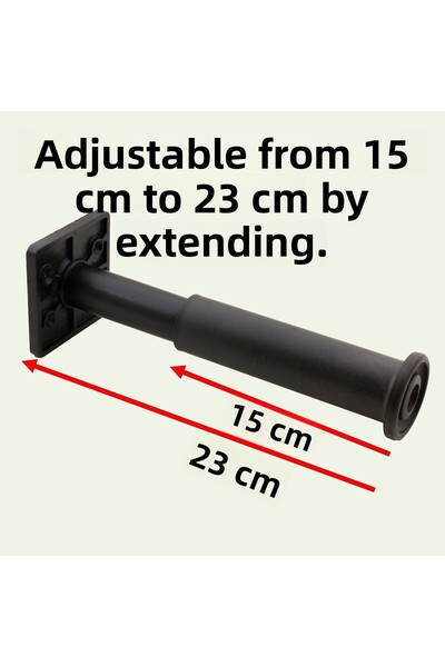 Badem10 (4 bucăți) Suport reglabil 15 cm Mobilier negru Canapea Fotoliu Baza de ridicare Picioare