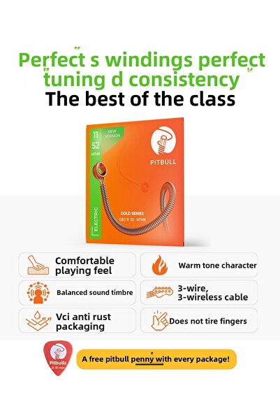 Pitbull Strings Gold Series Set de corzi pentru chitară electrică GEG 11 52 M...