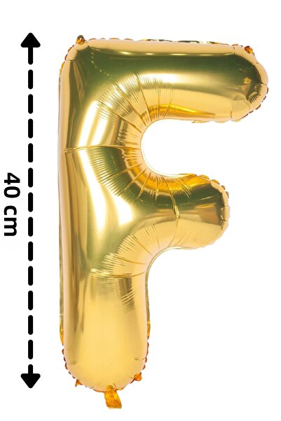 ELGALA بالون فويل حرف F بالون هيليوم 40 سم لون ذهبي