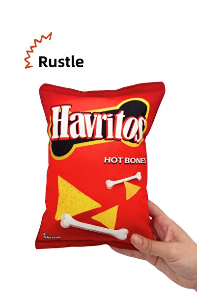 Havhav Havritos Plush Chips Rustle Sound Dog Toy Chips Shaped Sounding Dog Playmate