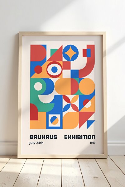 Opak Design Ζωγραφική τοίχου σε στυλ Bauhaus με μικτό χρώμα Vintage γεωμετρικ...
